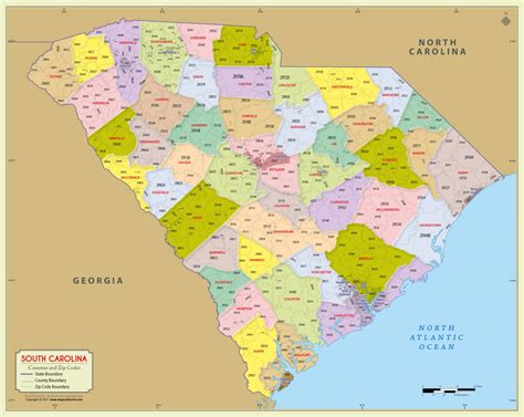 South Carolina Zip Code Map