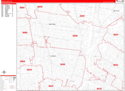 South Gate Zip Code Map