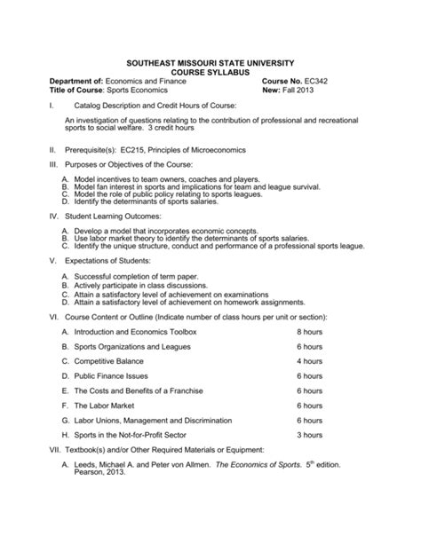 Southeast Missouri State University Course Catalog