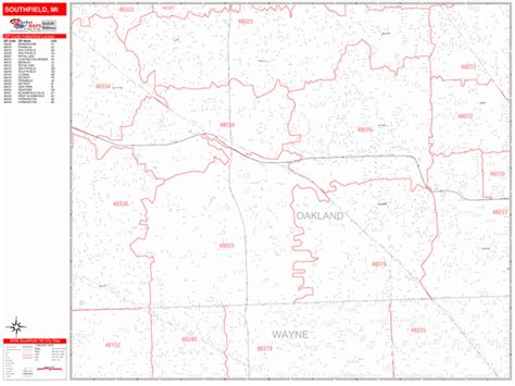 Southfield Map Print Southfield Map Poster Wall Art Mi City Etsy