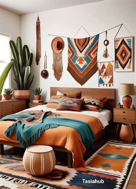 Southwest decor bedroom with decorative mirrors