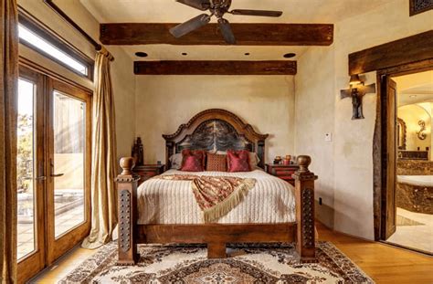 Southwest decor bedroom with warm lighting