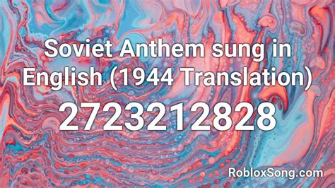 Soviet Anthem, English Roblox ID - Roblox Music Code - YouTube