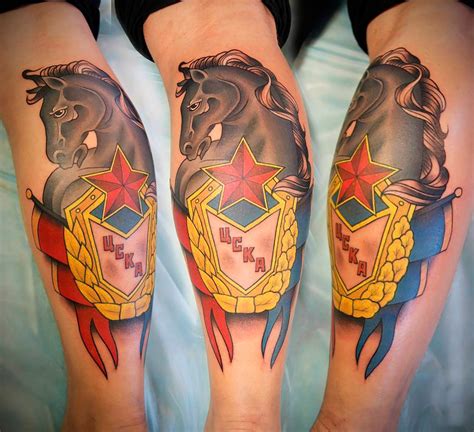 St Basil's cathedral Russian traditional tattoo with wolf