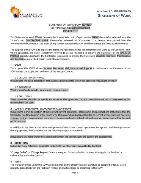 Sow Contract Template