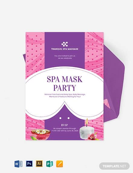 Spa Mask Invitation Template