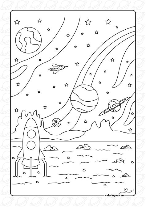 Space Coloring Page