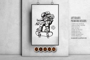 Download Spaceman Playing Skateboard Silhouette Files