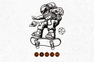 Download Spaceman Playing Skateboard Silhouette Files For Crafts