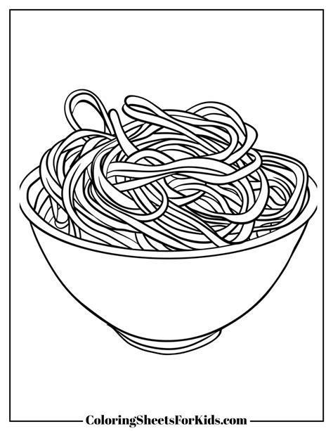 Spaghetti Coloring Page