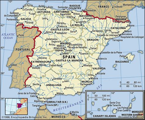 Spain On A Map Of The World