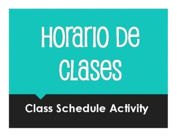 Spanish Class Schedule Printables