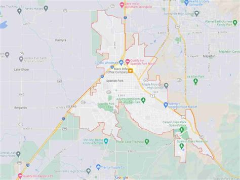 Spanish Fork, Utah Area Map Dark HEBSTREITS Sketches Learn to
