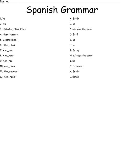 Spanish Grammar Practice