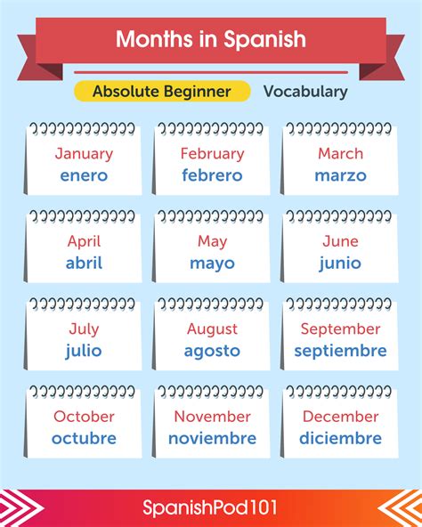 Spanish Language Calendar