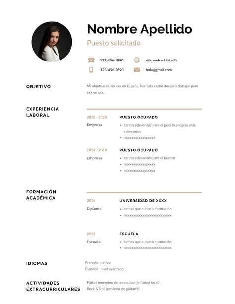 Spanish Resume Templates