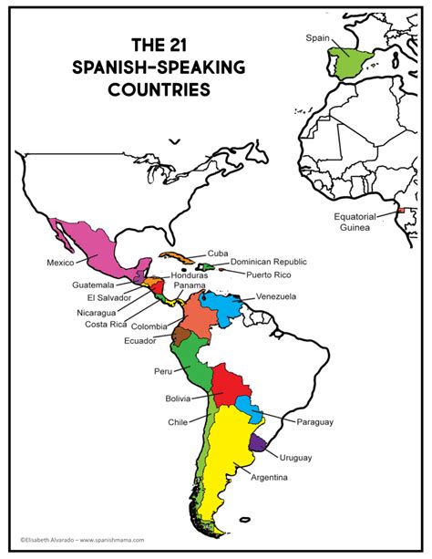 Spanish Speaking Countries Map Worksheet