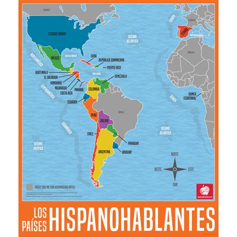 Labeled Map Of Spanish Speaking Countries And Capitals kulturaupice