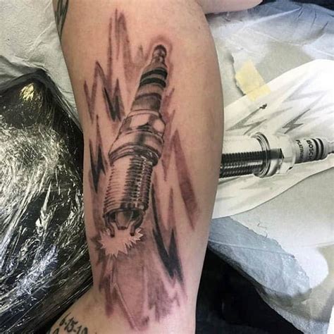 70 Spark Plug Tattoo Designs For Men Cool Combustion Ink