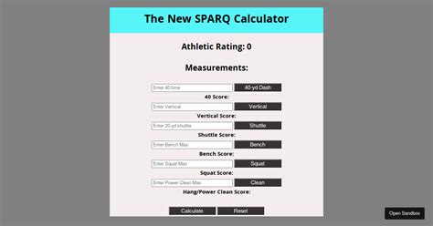 Sparq Calculator Football