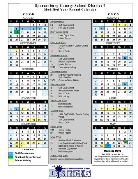 Spartanburg 6 Calendar