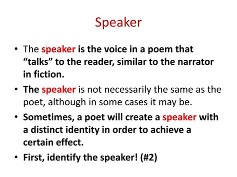 Discover the Meaning of Speaker in Poetry