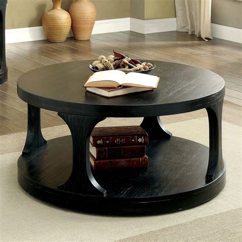Special Black Wood Coffee Table Set