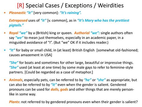 Special Cases and Exceptions