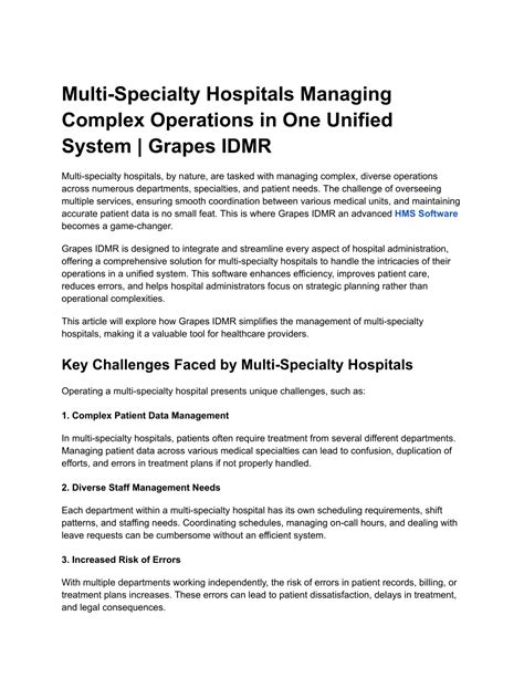 Specialty Services: Managing Complex Conditions