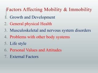 Specific Conditions Affecting Mobility