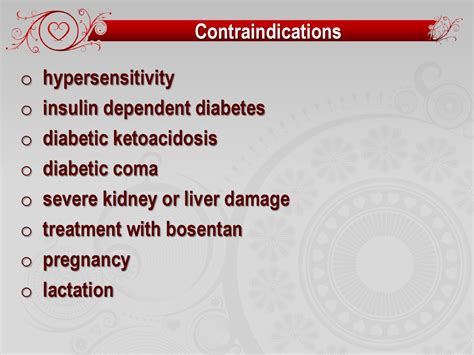 Specific Contraindications for Diabetics