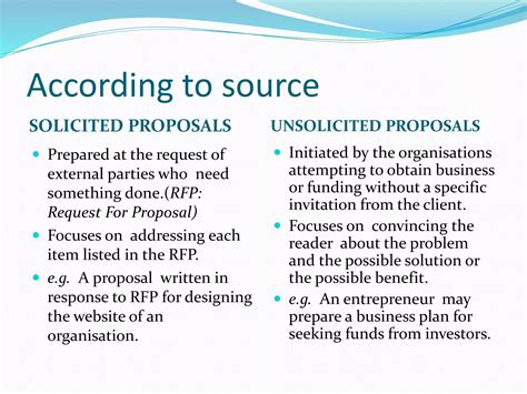 Specific Proposals
