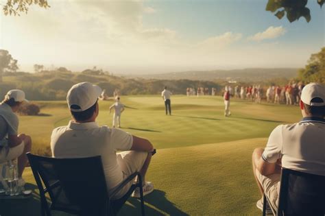 Spectators Watching a Golf Tournament