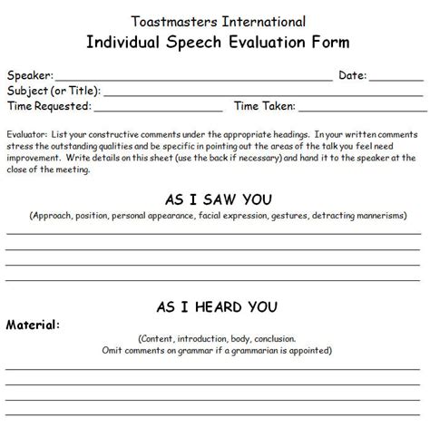 Speech Evaluation Sample Script