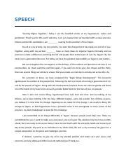 Speech For Vice Mayor