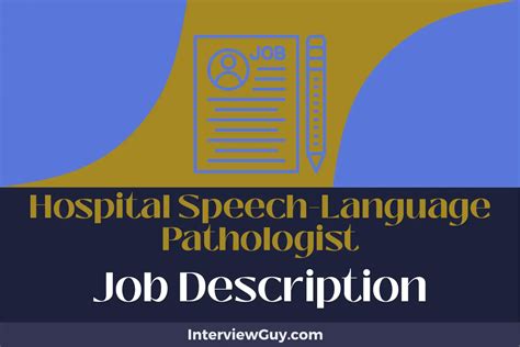 Speech Pathologist Job Hospital Near