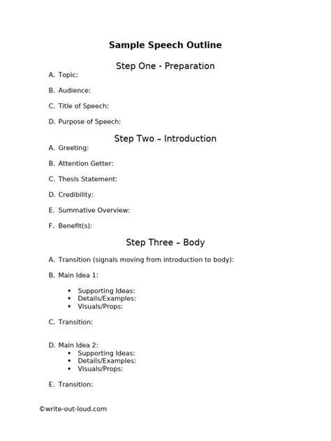 Speech Preparation Breakdown