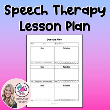 Speech Therapy Lesson Plan Components