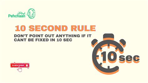 Speed and Efficiency The 10 Second Rule Speed and Efficiency The 10 Second Rule