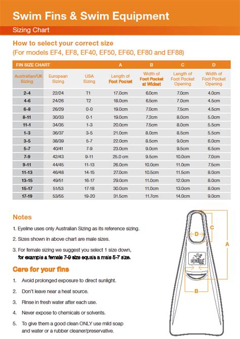 Speedo Flippers Size Chart