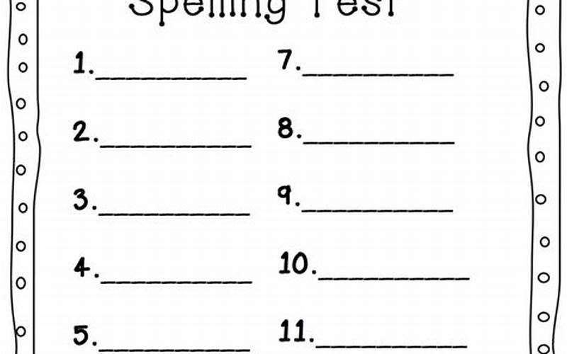 Spelling Test Preparation