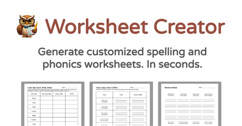 Spelling Worksheet Creator