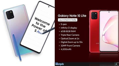 Spesifikasi Samsung Note 10 Lite