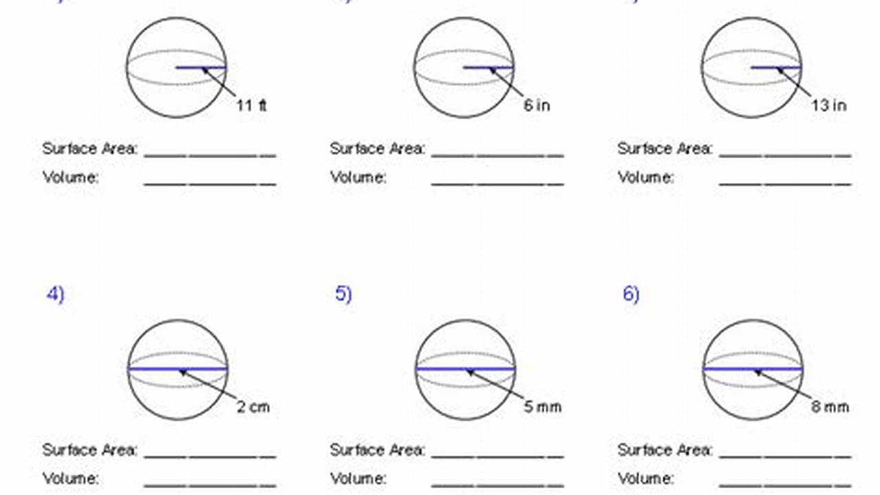 Sphere Surface Area Worksheet