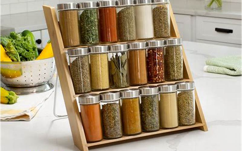 Spice Rack On Kitchen Counter