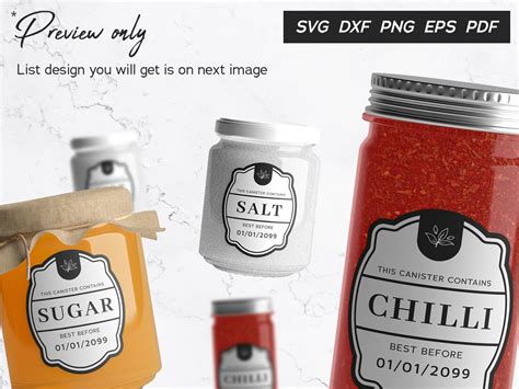 Download Spice Jar Pantry Container Labels 2 Cut Files