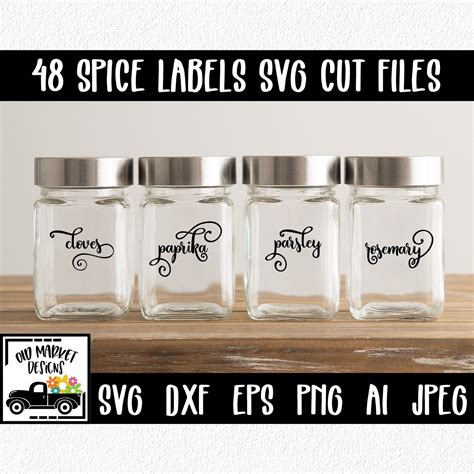 Spice Up Your Kitchen with Stunning Spice Labels SVG - Add a Touch of Elegance to Your Seasonings!