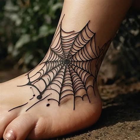 Spider And Spider Web Tattoo