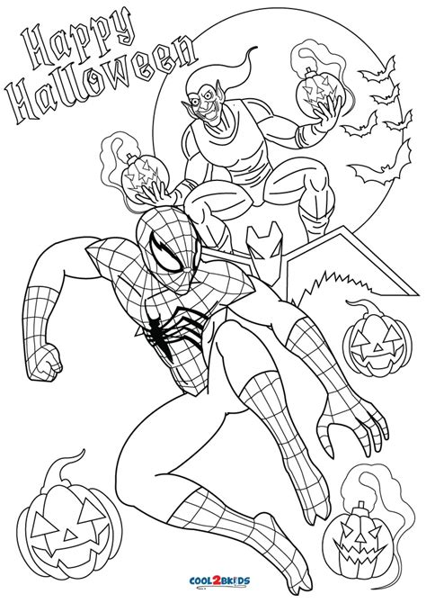 Spider Man Halloween Coloring Pages