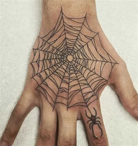 Spider Web Hand Tattoo